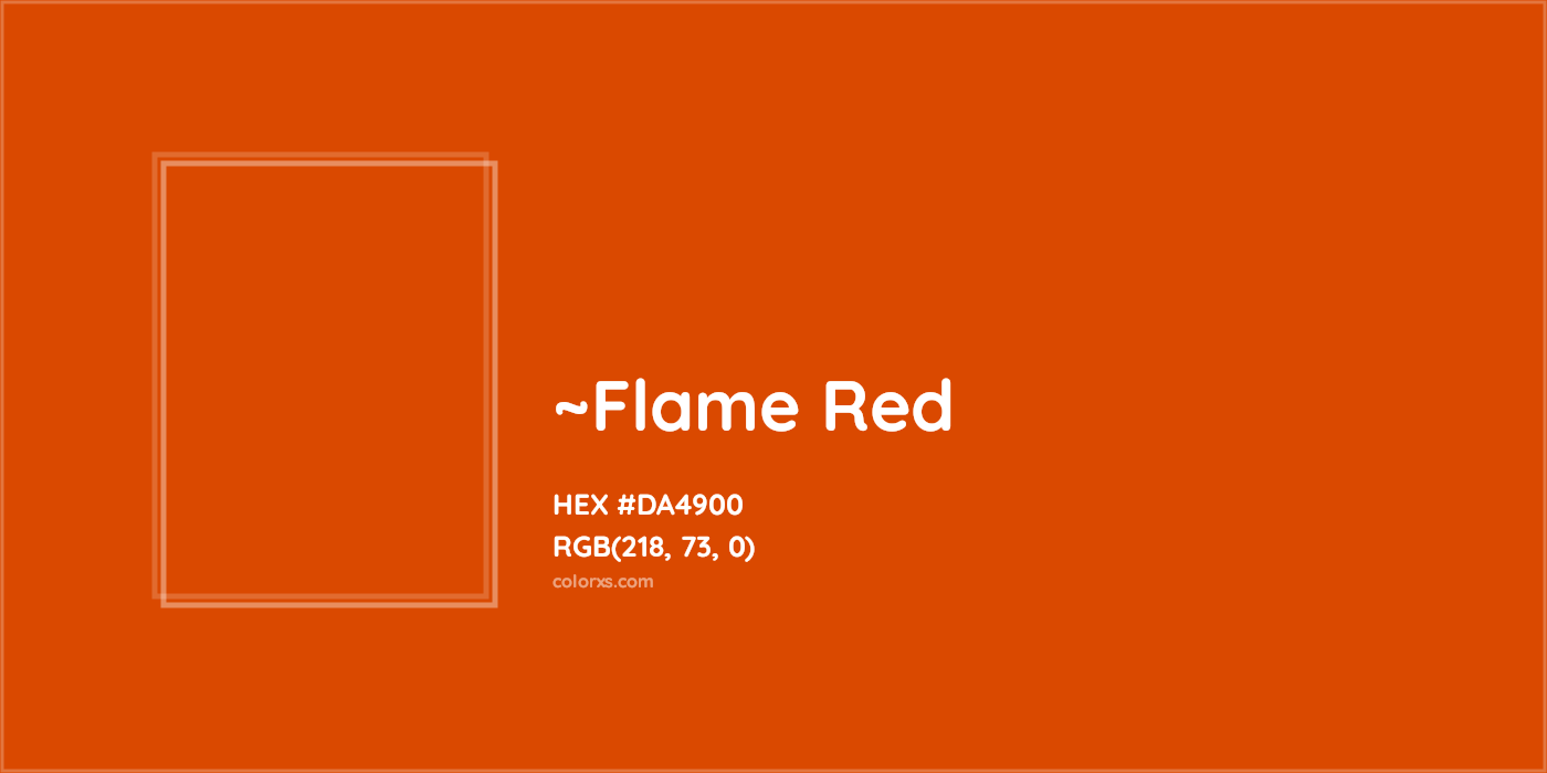 HEX #DA4900 Color Name, Color Code, Palettes, Similar Paints, Images