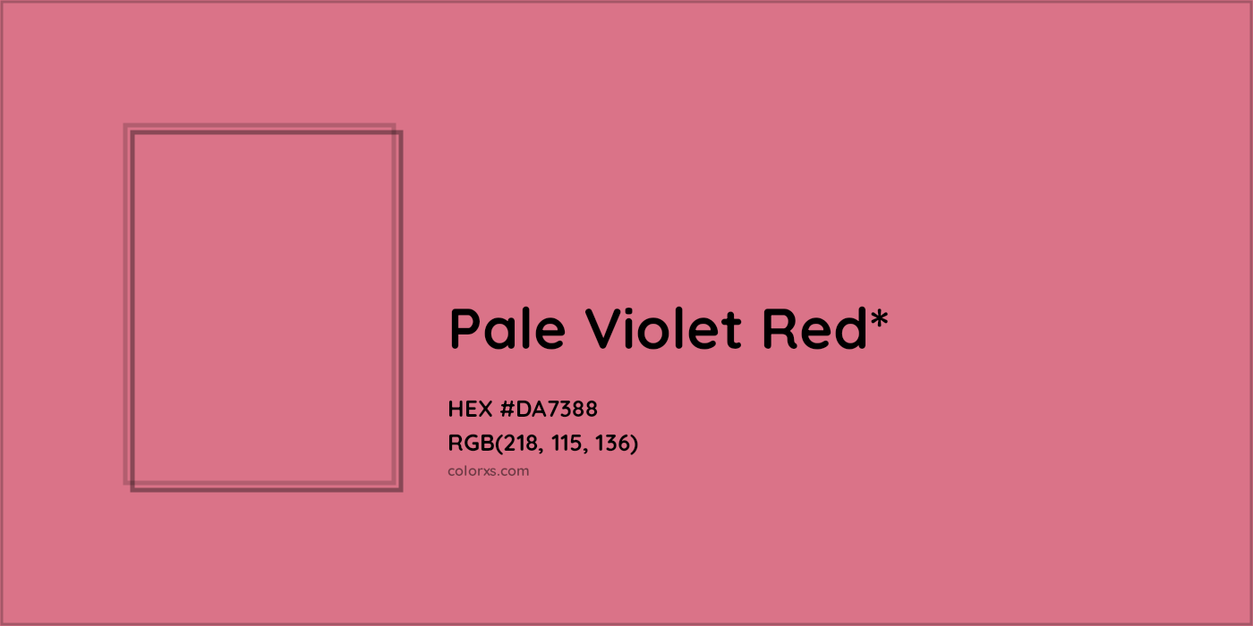HEX #DA7388 Color Name, Color Code, Palettes, Similar Paints, Images