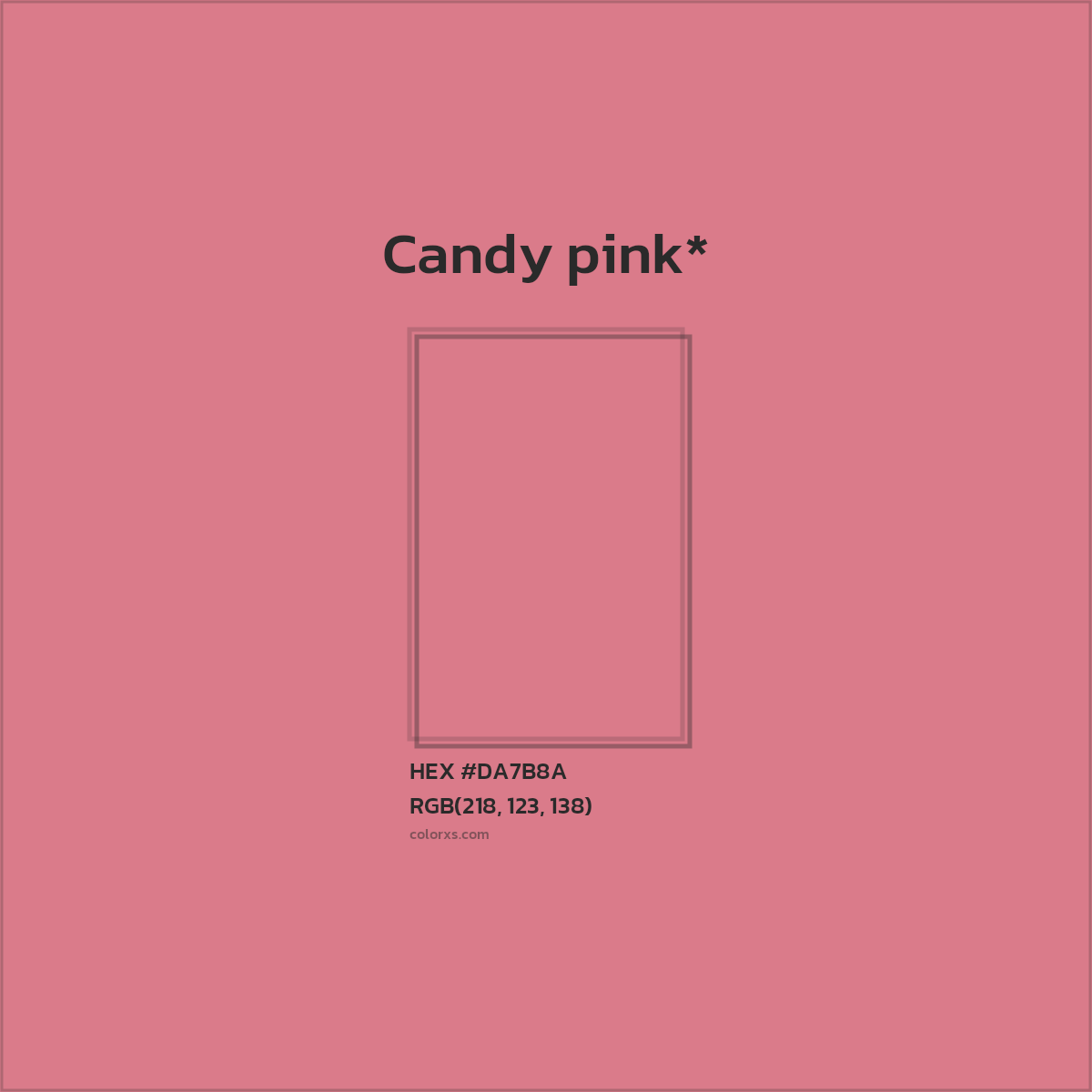 HEX #DA7B8A Color Name, Color Code, Palettes, Similar Paints, Images