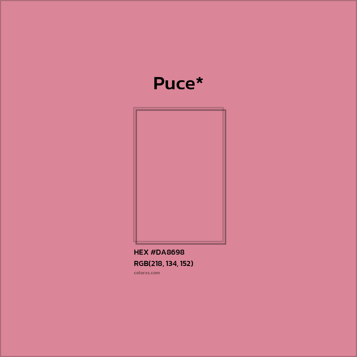 HEX #DA8698 Color Name, Color Code, Palettes, Similar Paints, Images