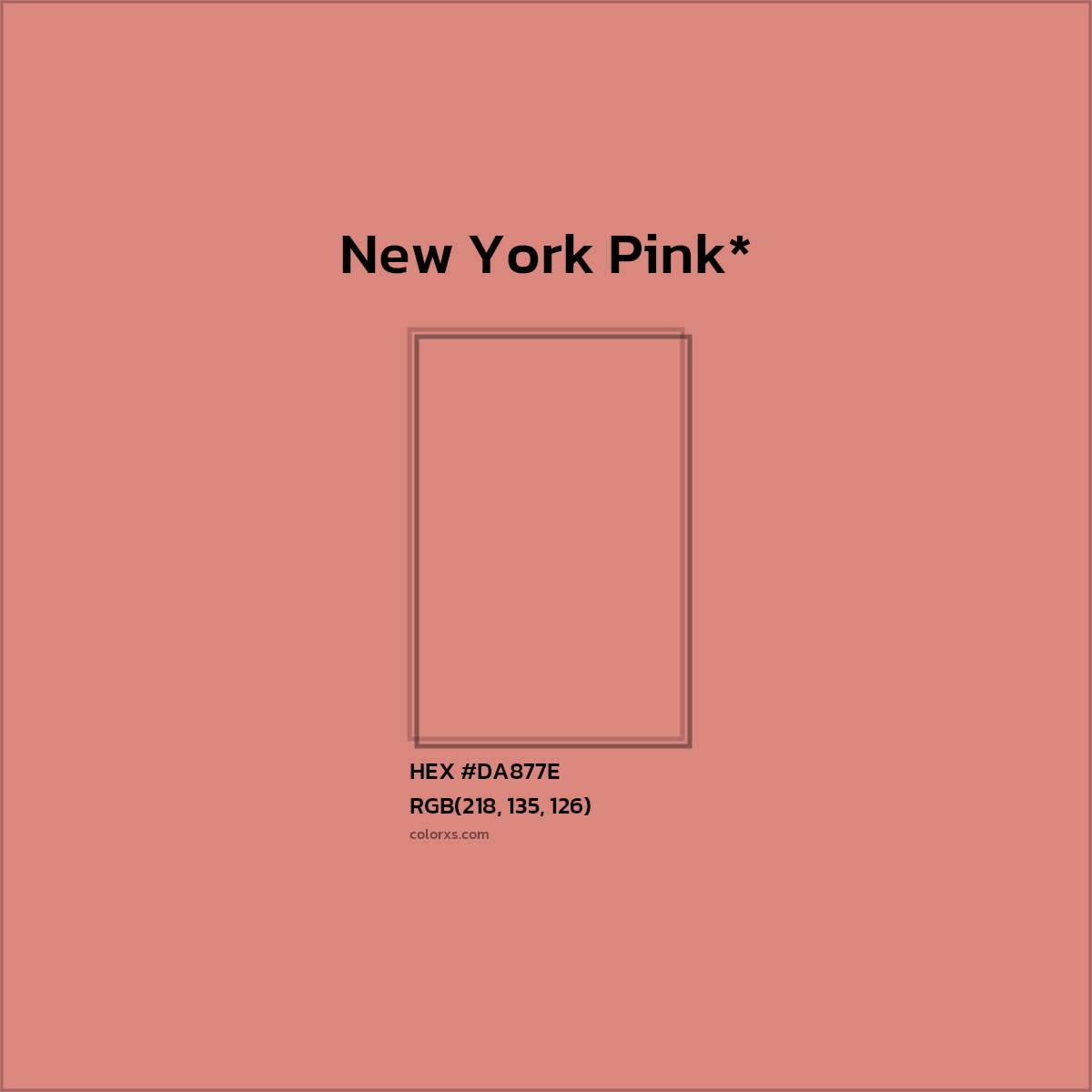HEX #DA877E Color Name, Color Code, Palettes, Similar Paints, Images