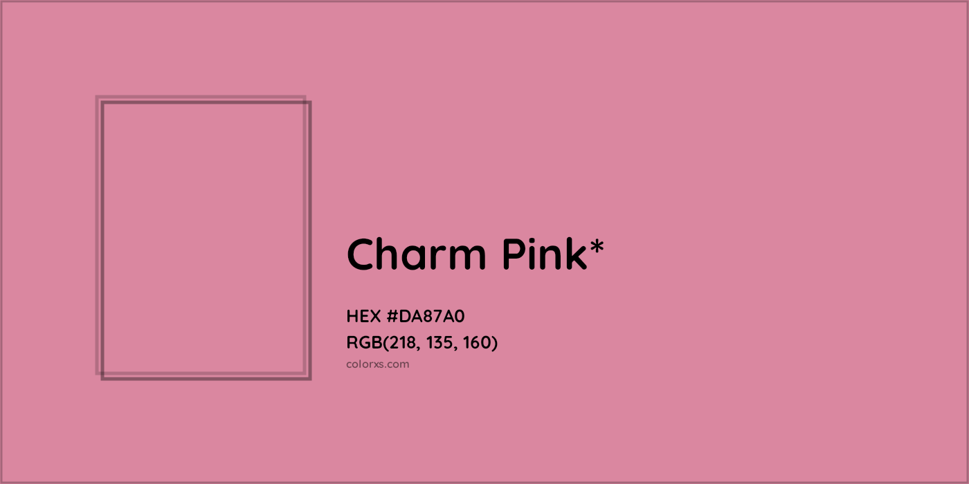 HEX #DA87A0 Color Name, Color Code, Palettes, Similar Paints, Images