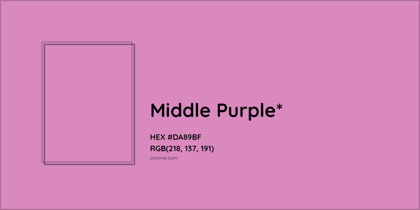 HEX #DA89BF Color Name, Color Code, Palettes, Similar Paints, Images