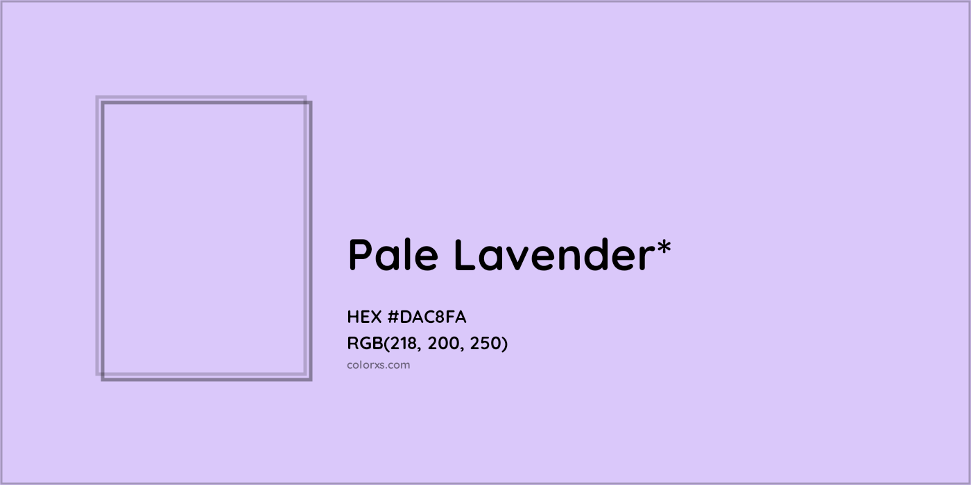 HEX #DAC8FA Color Name, Color Code, Palettes, Similar Paints, Images