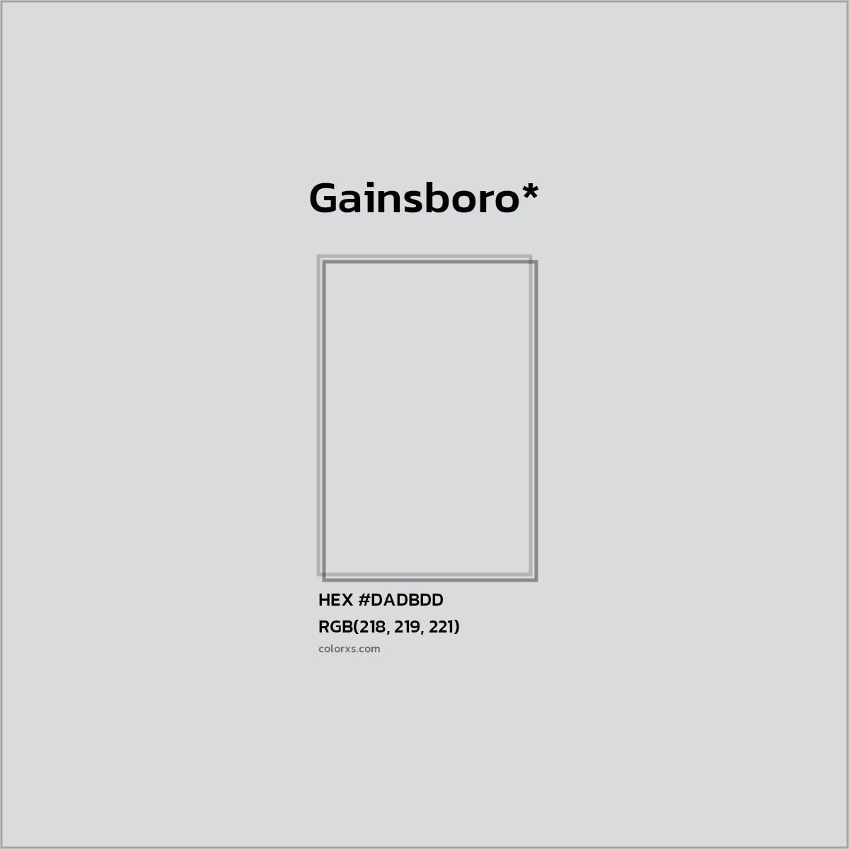 HEX #DADBDD Color Name, Color Code, Palettes, Similar Paints, Images