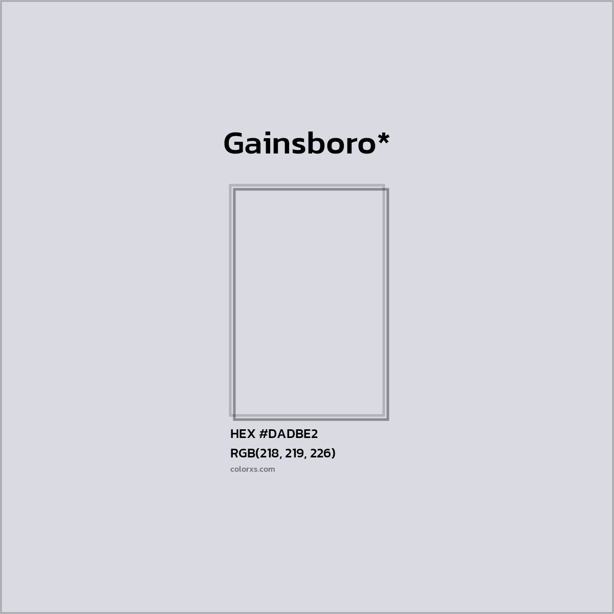 HEX #DADBE2 Color Name, Color Code, Palettes, Similar Paints, Images