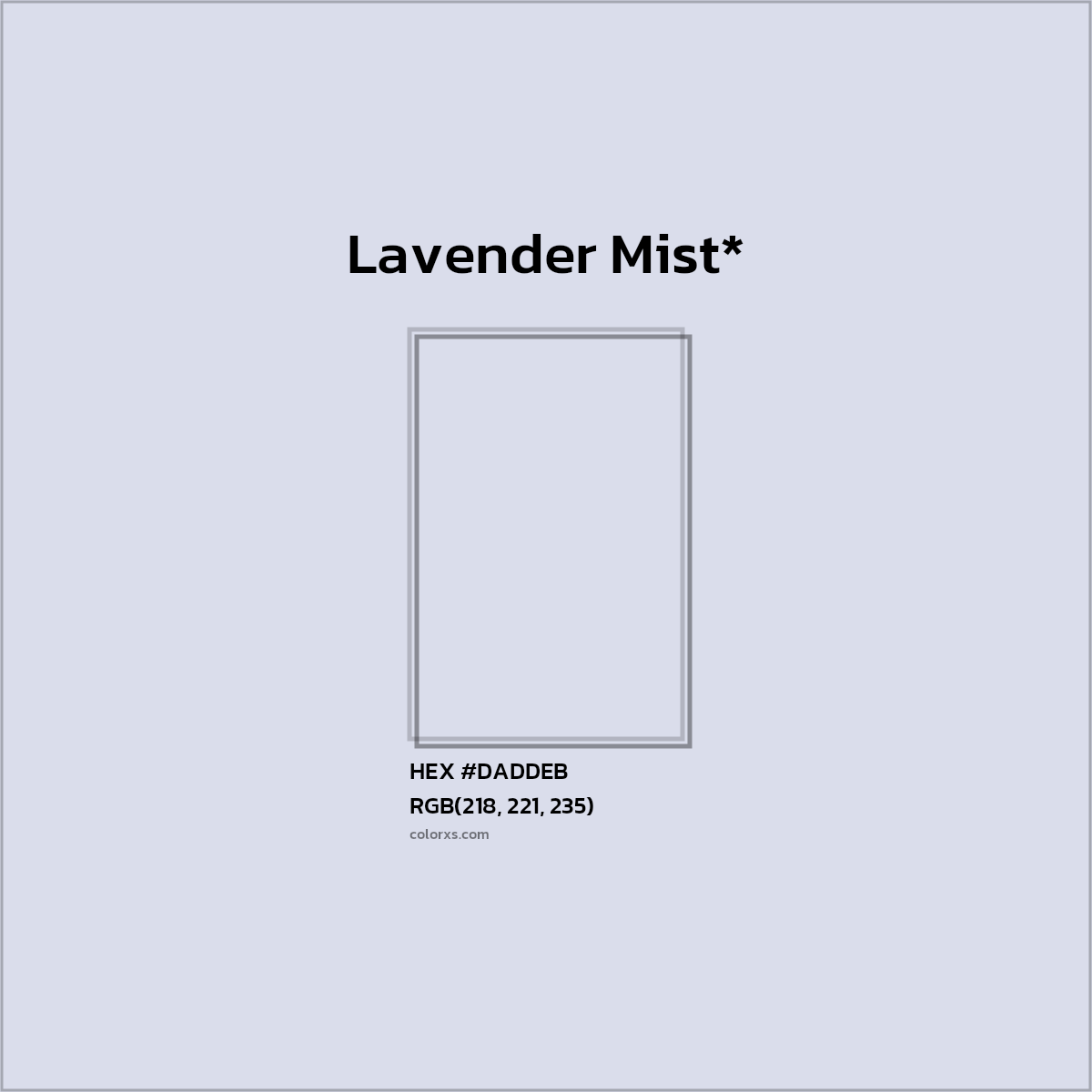 HEX #DADDEB Color Name, Color Code, Palettes, Similar Paints, Images