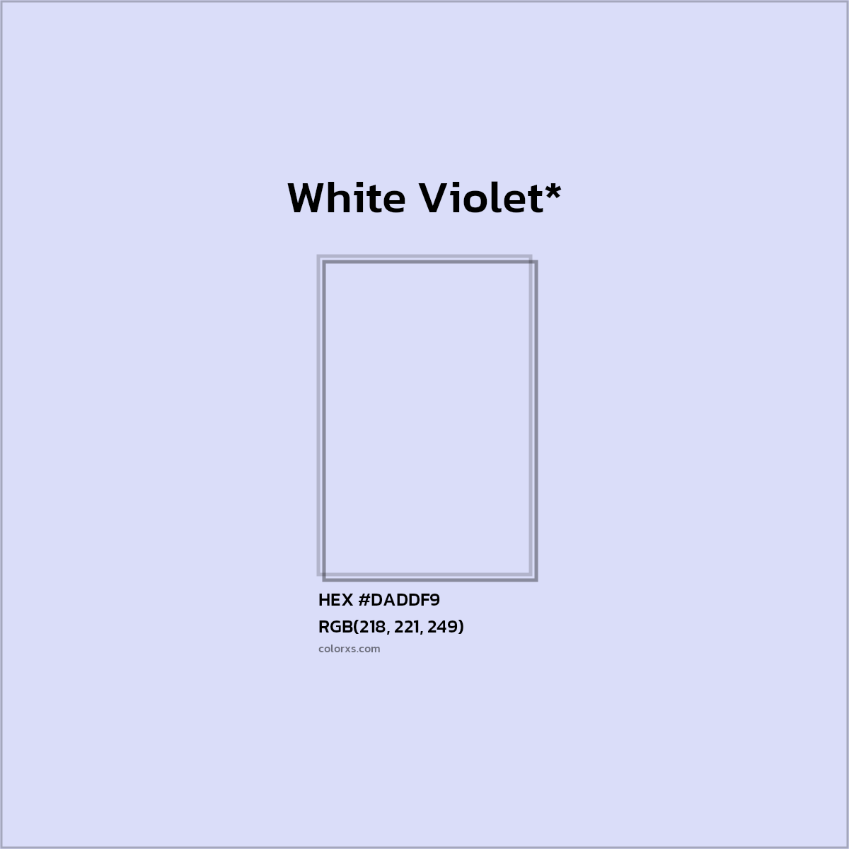 HEX #DADDF9 Color Name, Color Code, Palettes, Similar Paints, Images