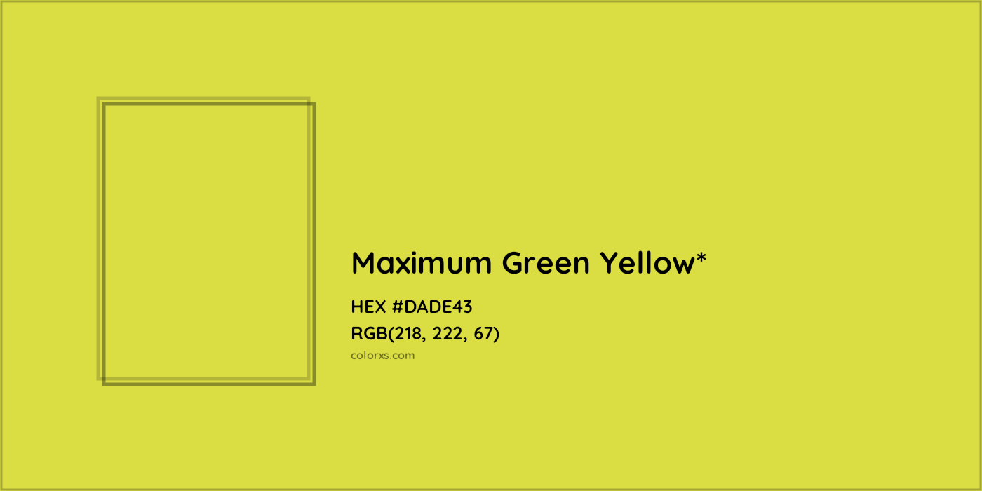 HEX #DADE43 Color Name, Color Code, Palettes, Similar Paints, Images
