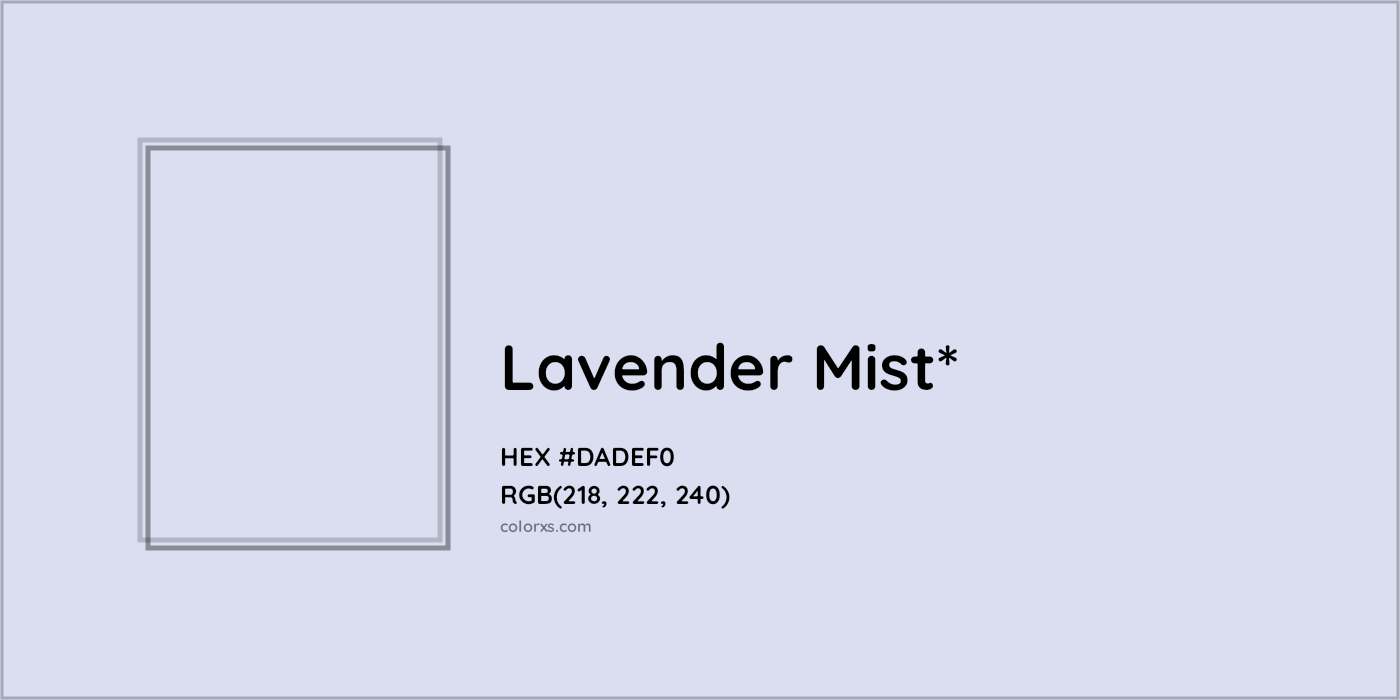 HEX #DADEF0 Color Name, Color Code, Palettes, Similar Paints, Images
