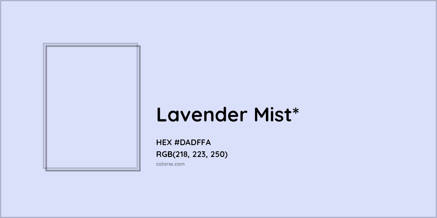 HEX #DADFFA Color Name, Color Code, Palettes, Similar Paints, Images
