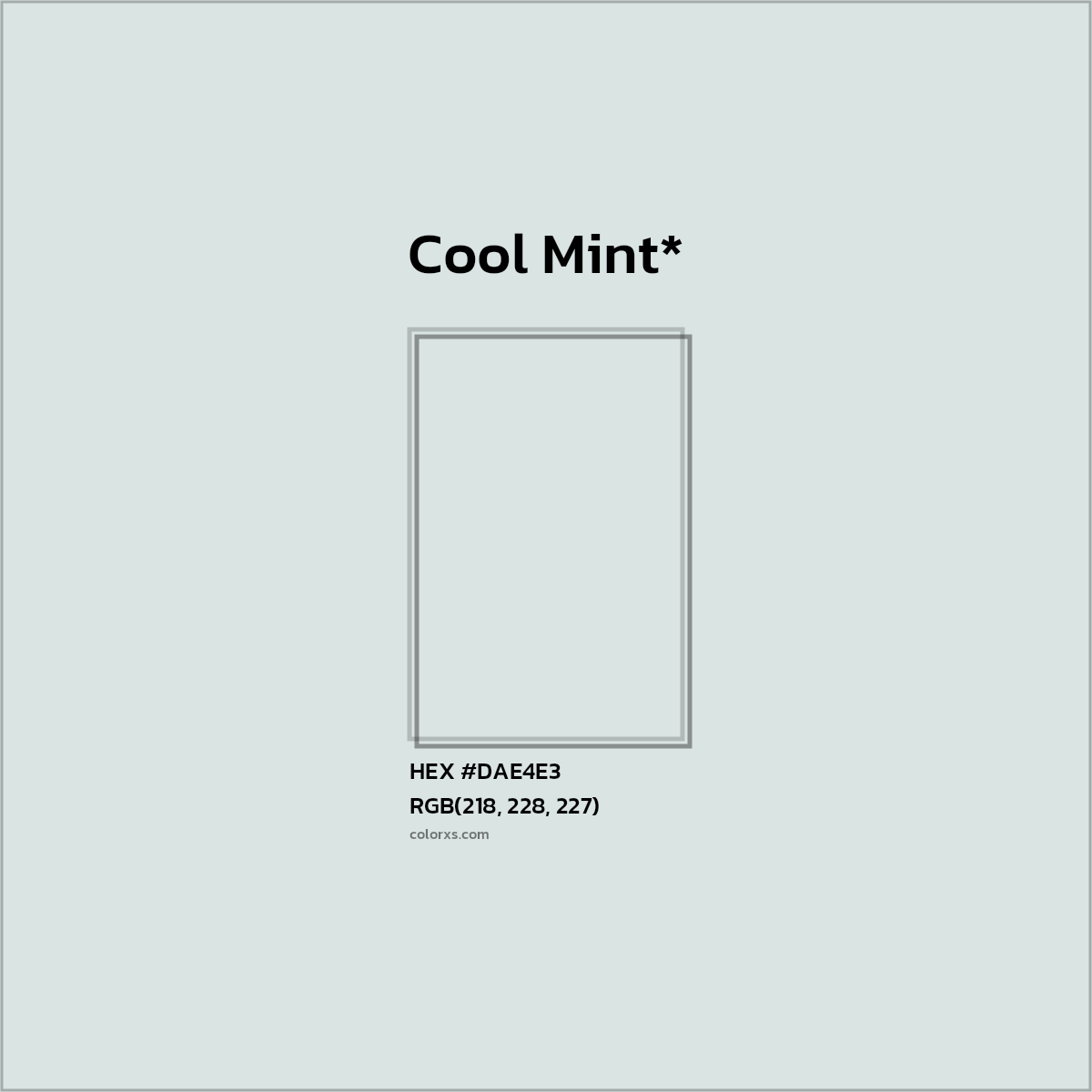 HEX #DAE4E3 Color Name, Color Code, Palettes, Similar Paints, Images