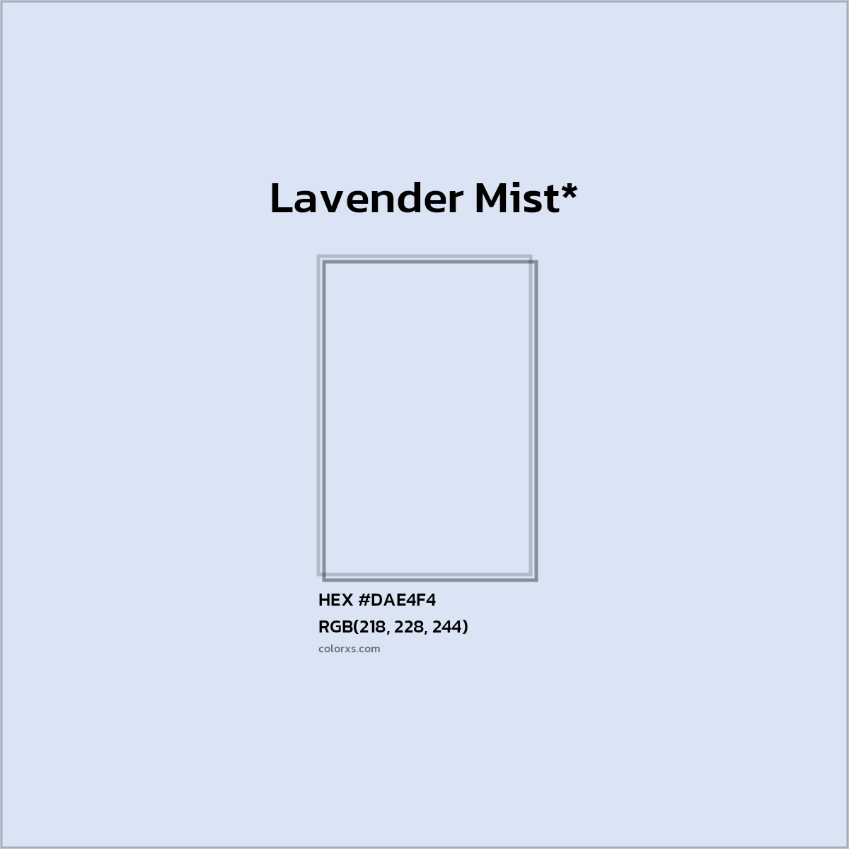 HEX #DAE4F4 Color Name, Color Code, Palettes, Similar Paints, Images