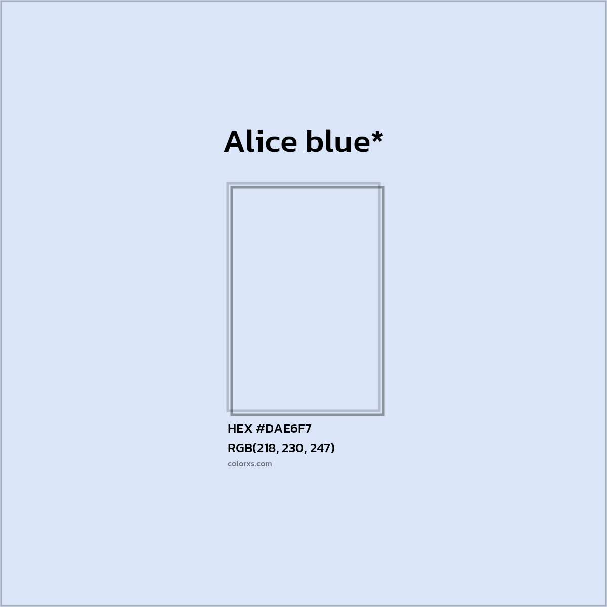 HEX #DAE6F7 Color Name, Color Code, Palettes, Similar Paints, Images