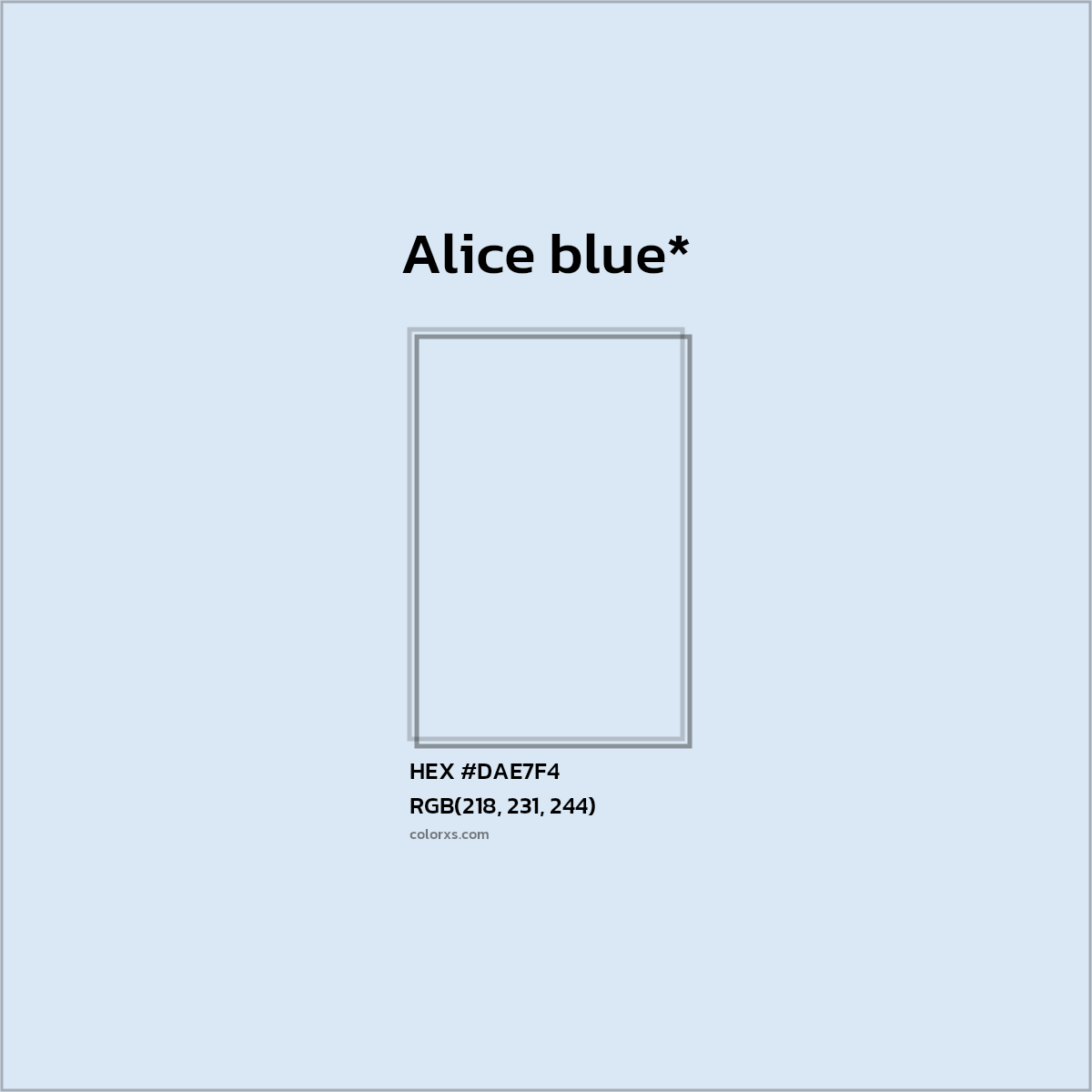 HEX #DAE7F4 Color Name, Color Code, Palettes, Similar Paints, Images