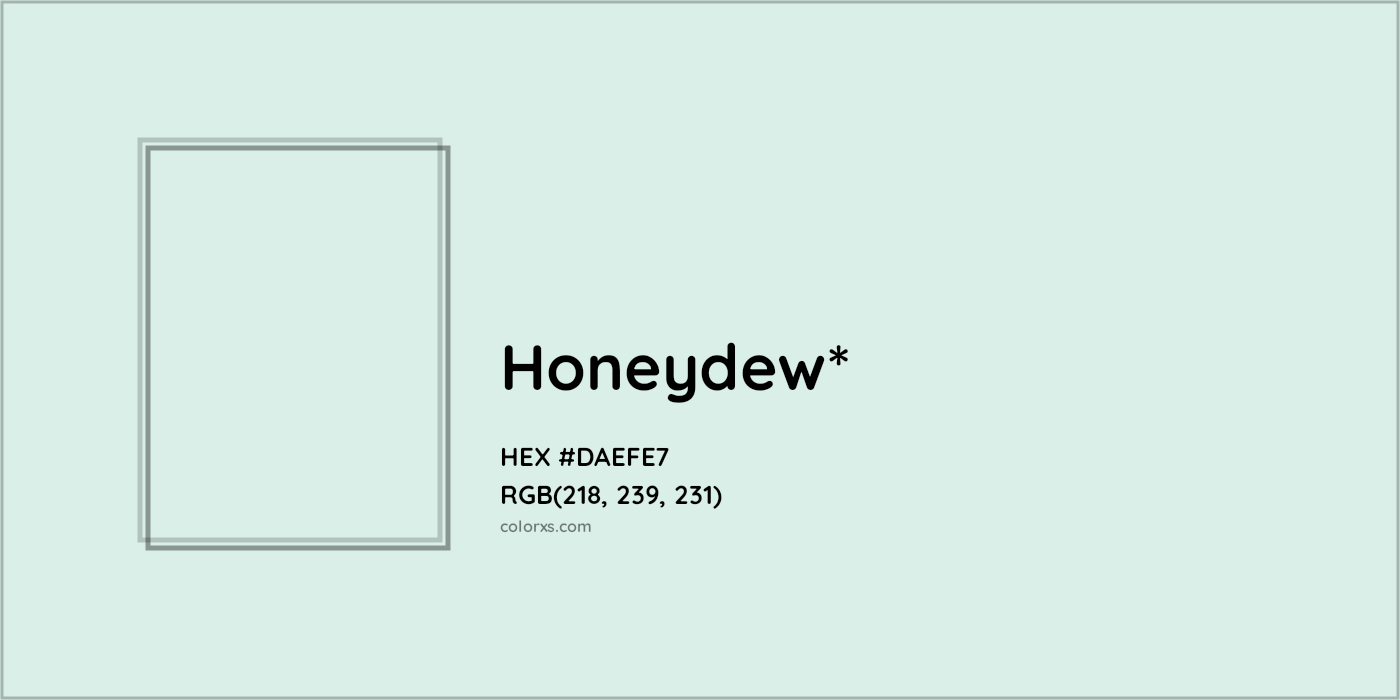 HEX #DAEFE7 Color Name, Color Code, Palettes, Similar Paints, Images