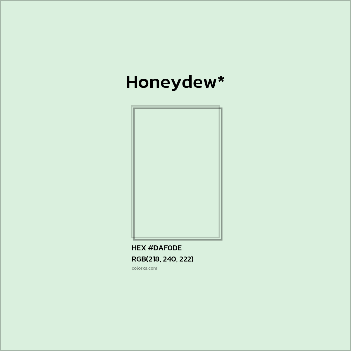 HEX #DAF0DE Color Name, Color Code, Palettes, Similar Paints, Images