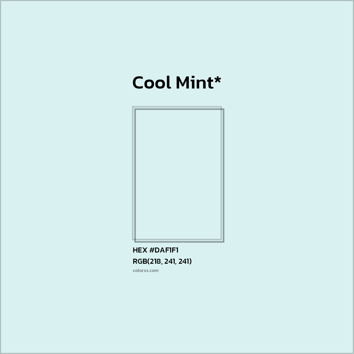 HEX #DAF1F1 Color Name, Color Code, Palettes, Similar Paints, Images