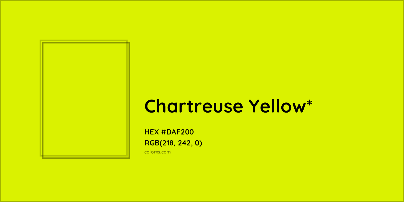 HEX #DAF200 Color Name, Color Code, Palettes, Similar Paints, Images