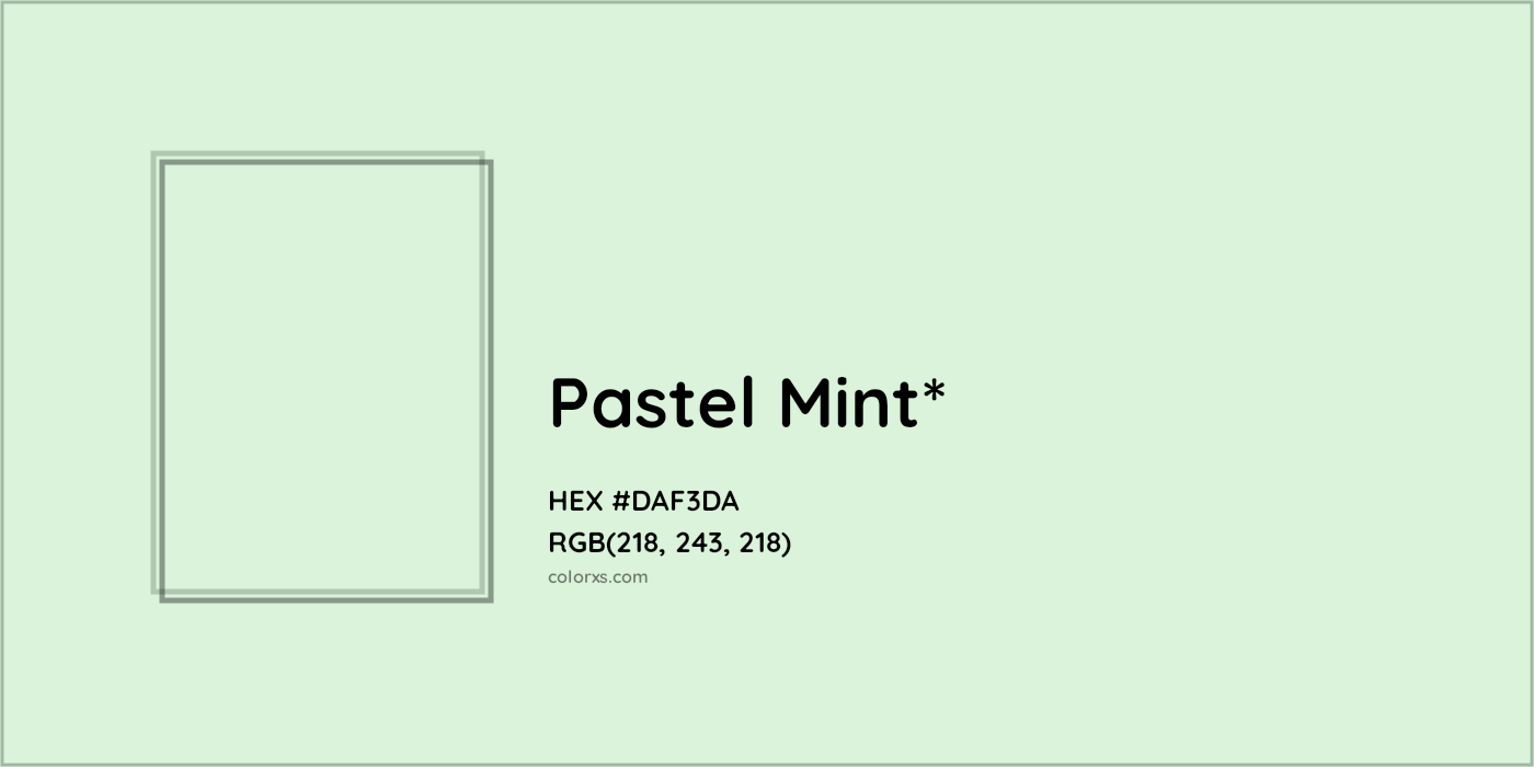 HEX #DAF3DA Color Name, Color Code, Palettes, Similar Paints, Images