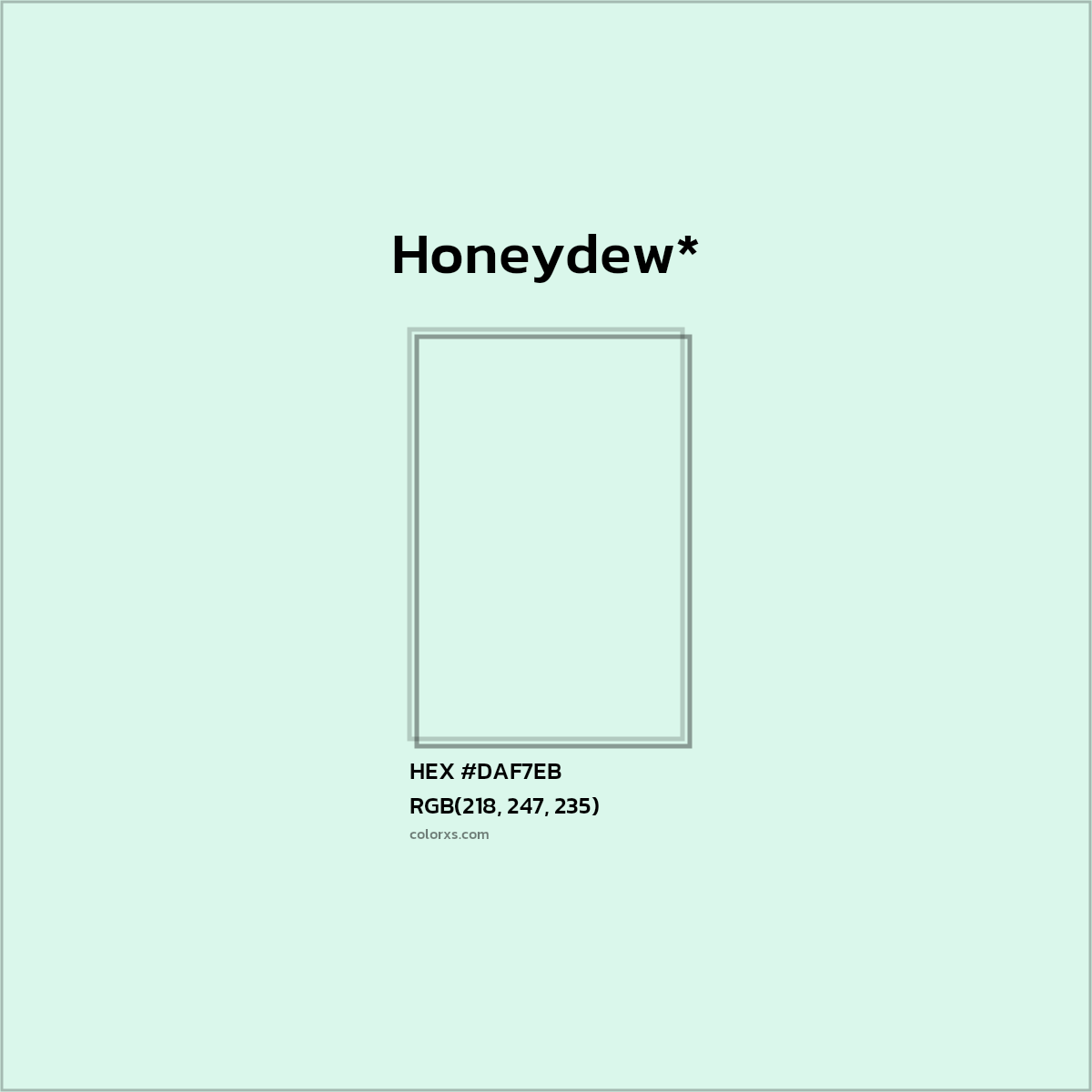 HEX #DAF7EB Color Name, Color Code, Palettes, Similar Paints, Images
