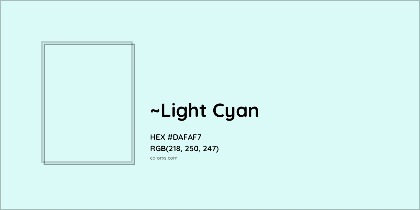 HEX #DAFAF7 Color Name, Color Code, Palettes, Similar Paints, Images