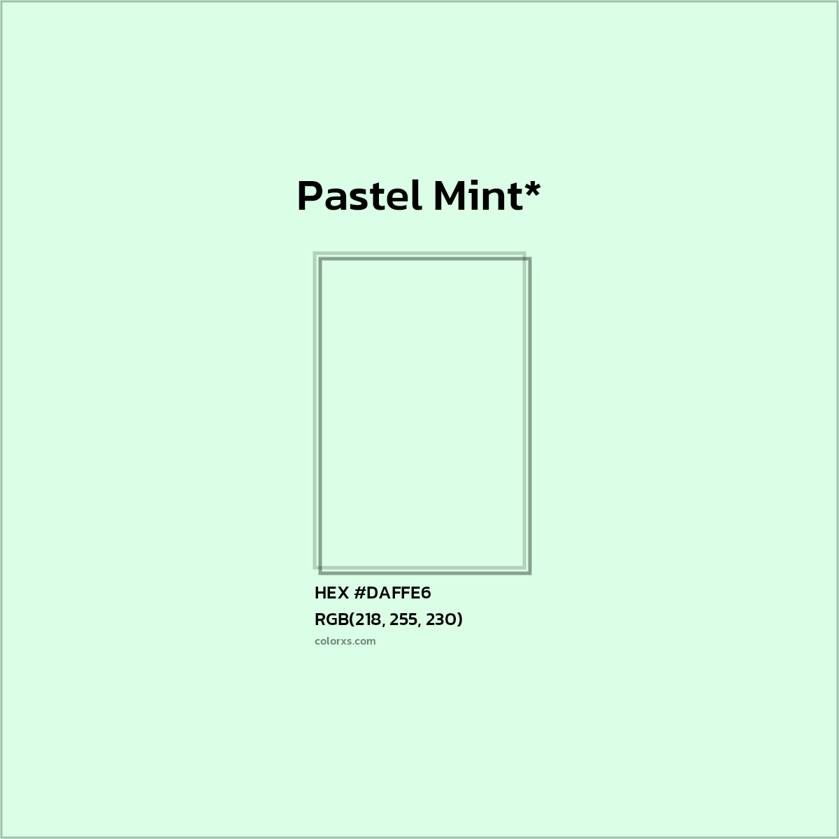 HEX #DAFFE6 Color Name, Color Code, Palettes, Similar Paints, Images