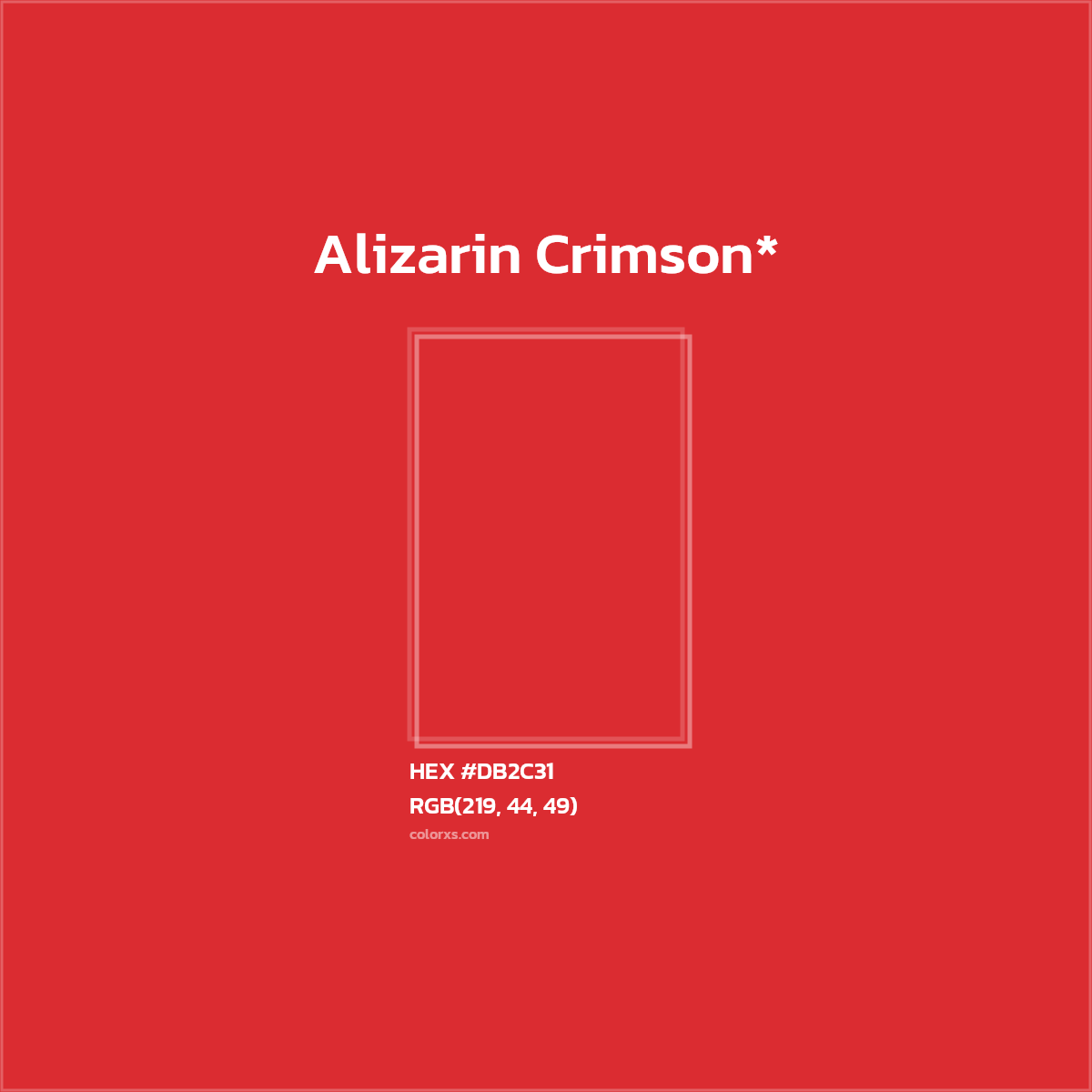 HEX #DB2C31 Color Name, Color Code, Palettes, Similar Paints, Images