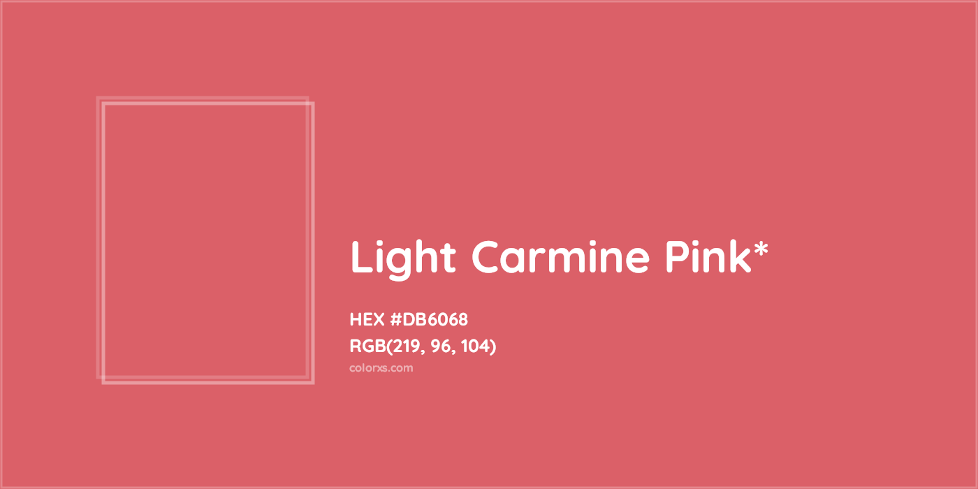 HEX #DB6068 Color Name, Color Code, Palettes, Similar Paints, Images