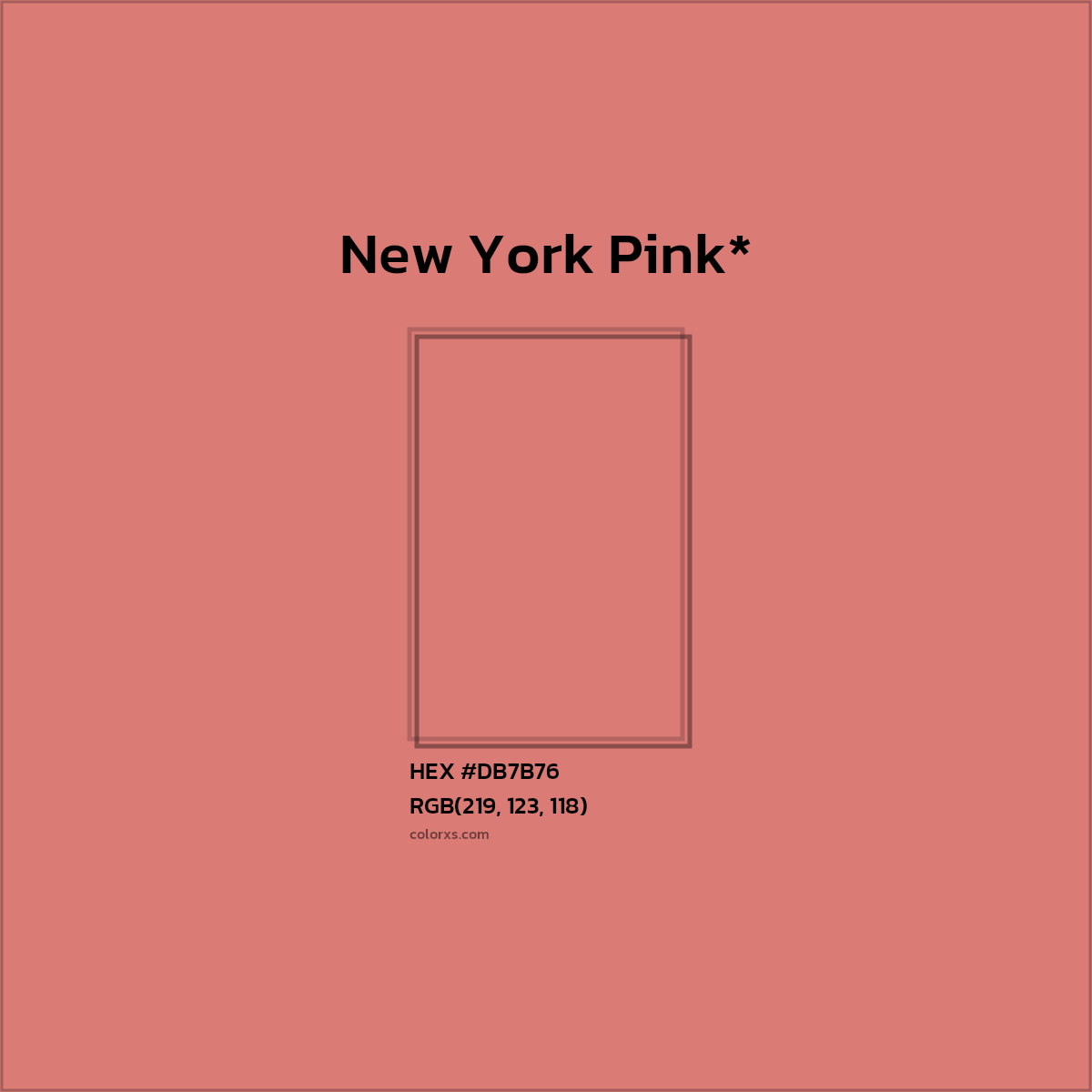 HEX #DB7B76 Color Name, Color Code, Palettes, Similar Paints, Images