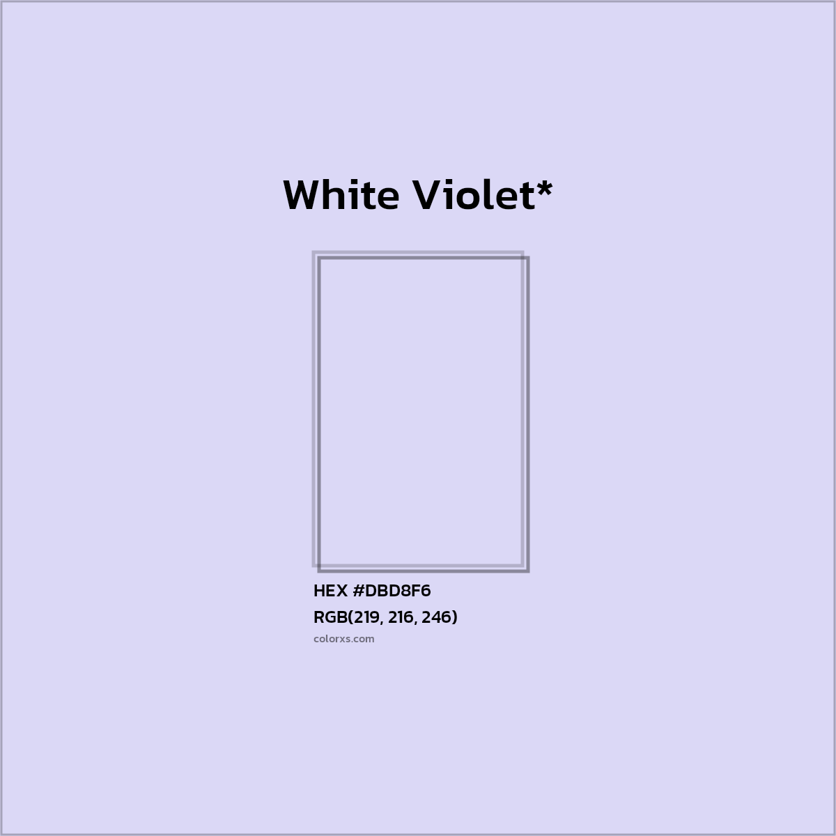 HEX #DBD8F6 Color Name, Color Code, Palettes, Similar Paints, Images