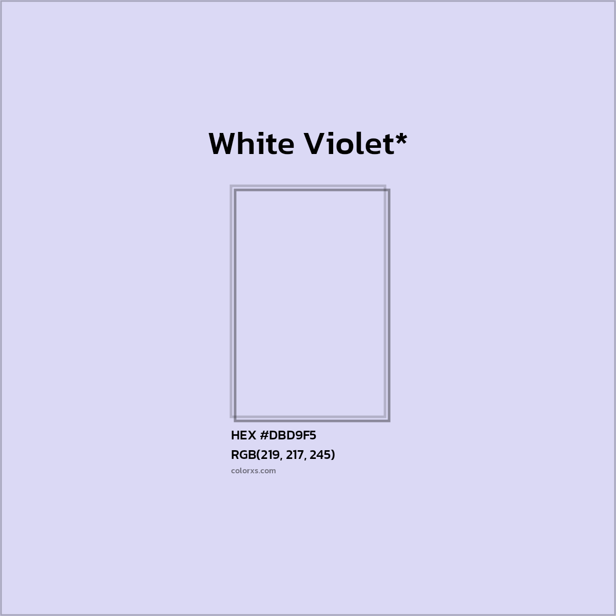 HEX #DBD9F5 Color Name, Color Code, Palettes, Similar Paints, Images