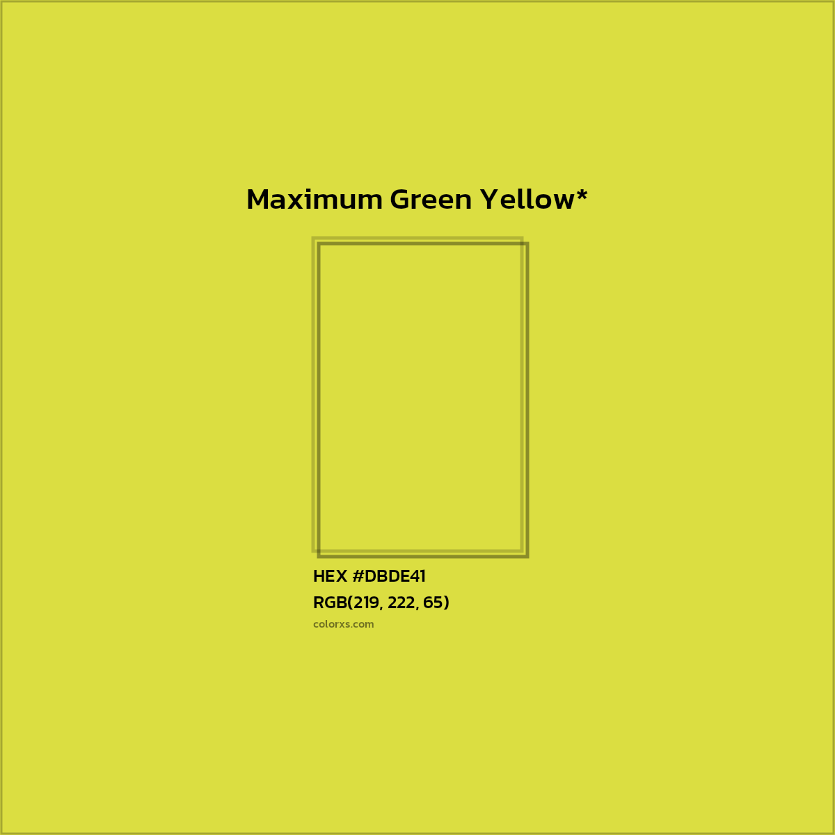 HEX #DBDE41 Color Name, Color Code, Palettes, Similar Paints, Images