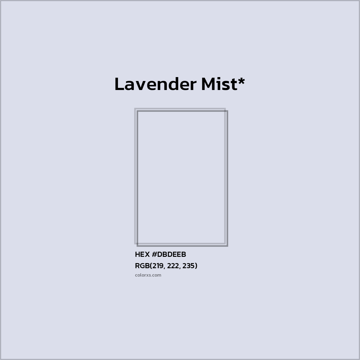 HEX #DBDEEB Color Name, Color Code, Palettes, Similar Paints, Images