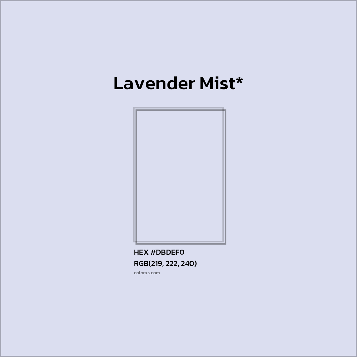 HEX #DBDEF0 Color Name, Color Code, Palettes, Similar Paints, Images