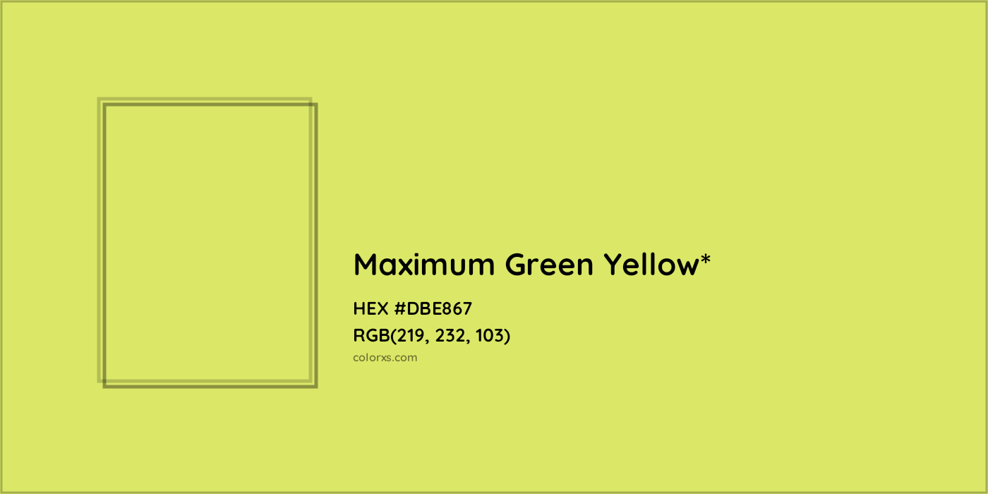 HEX #DBE867 Color Name, Color Code, Palettes, Similar Paints, Images