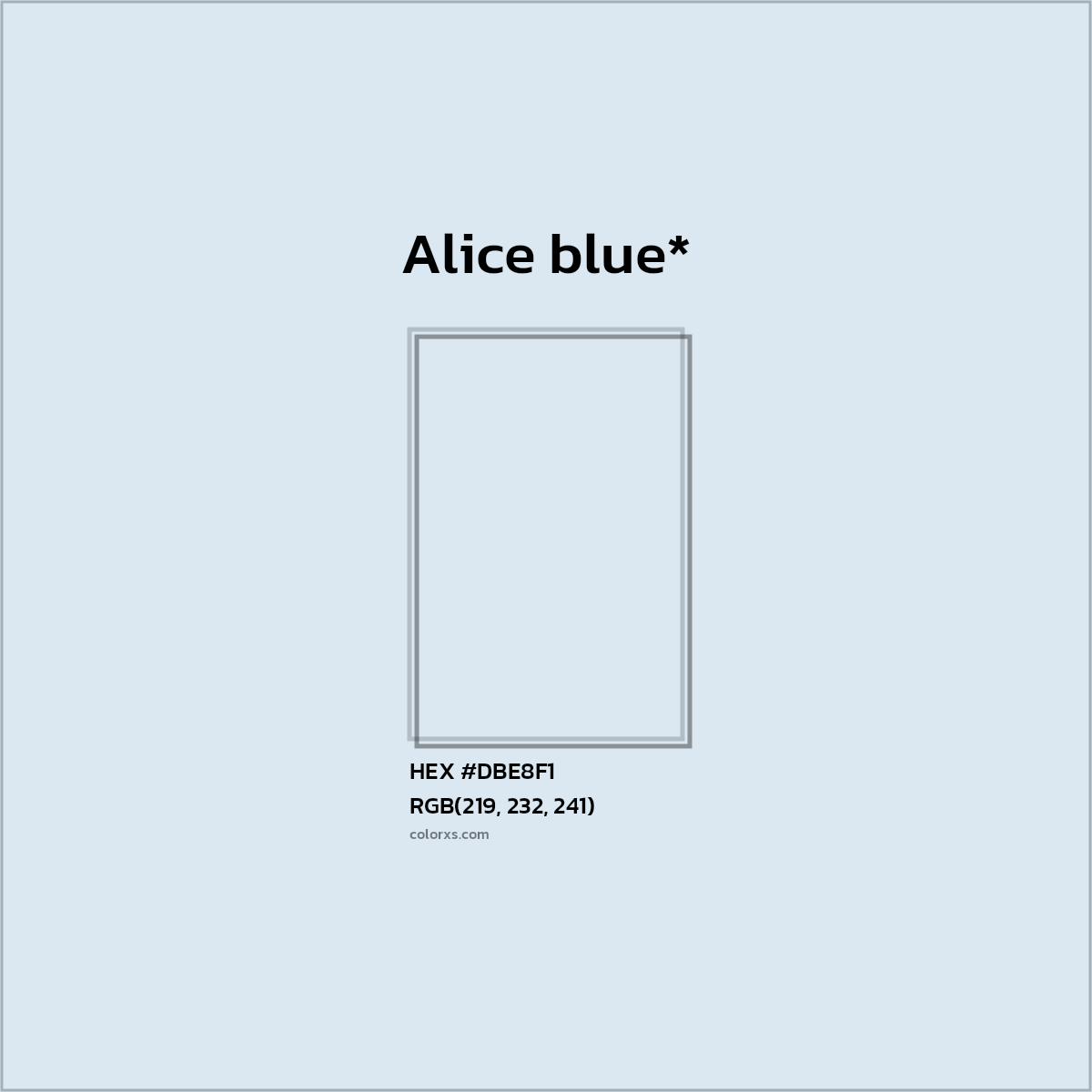 HEX #DBE8F1 Color Name, Color Code, Palettes, Similar Paints, Images