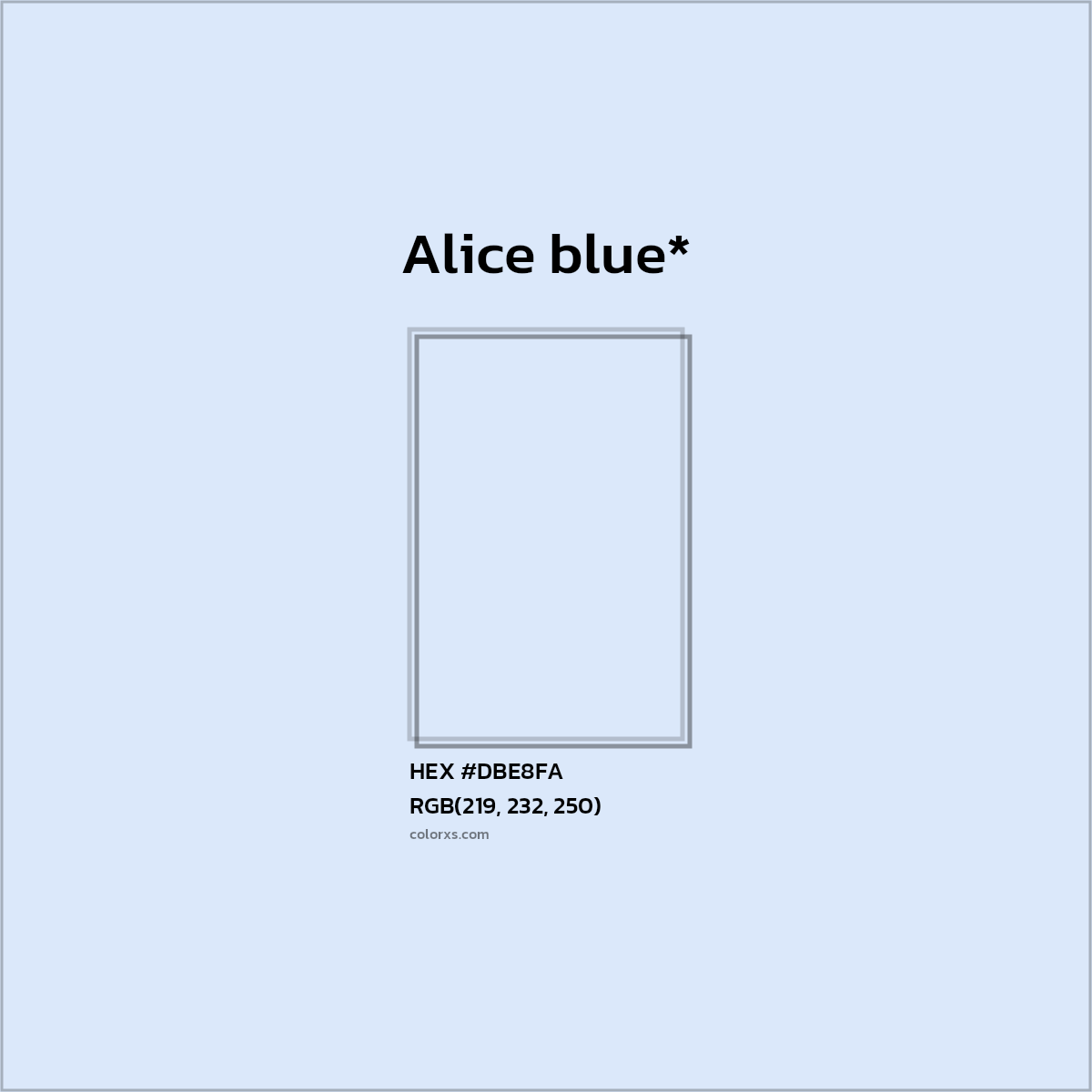 HEX #DBE8FA Color Name, Color Code, Palettes, Similar Paints, Images