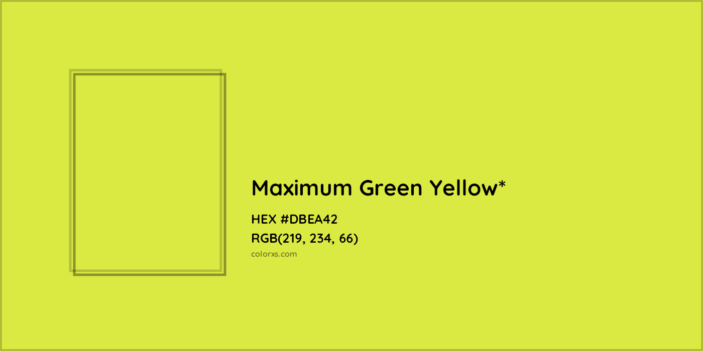 HEX #DBEA42 Color Name, Color Code, Palettes, Similar Paints, Images