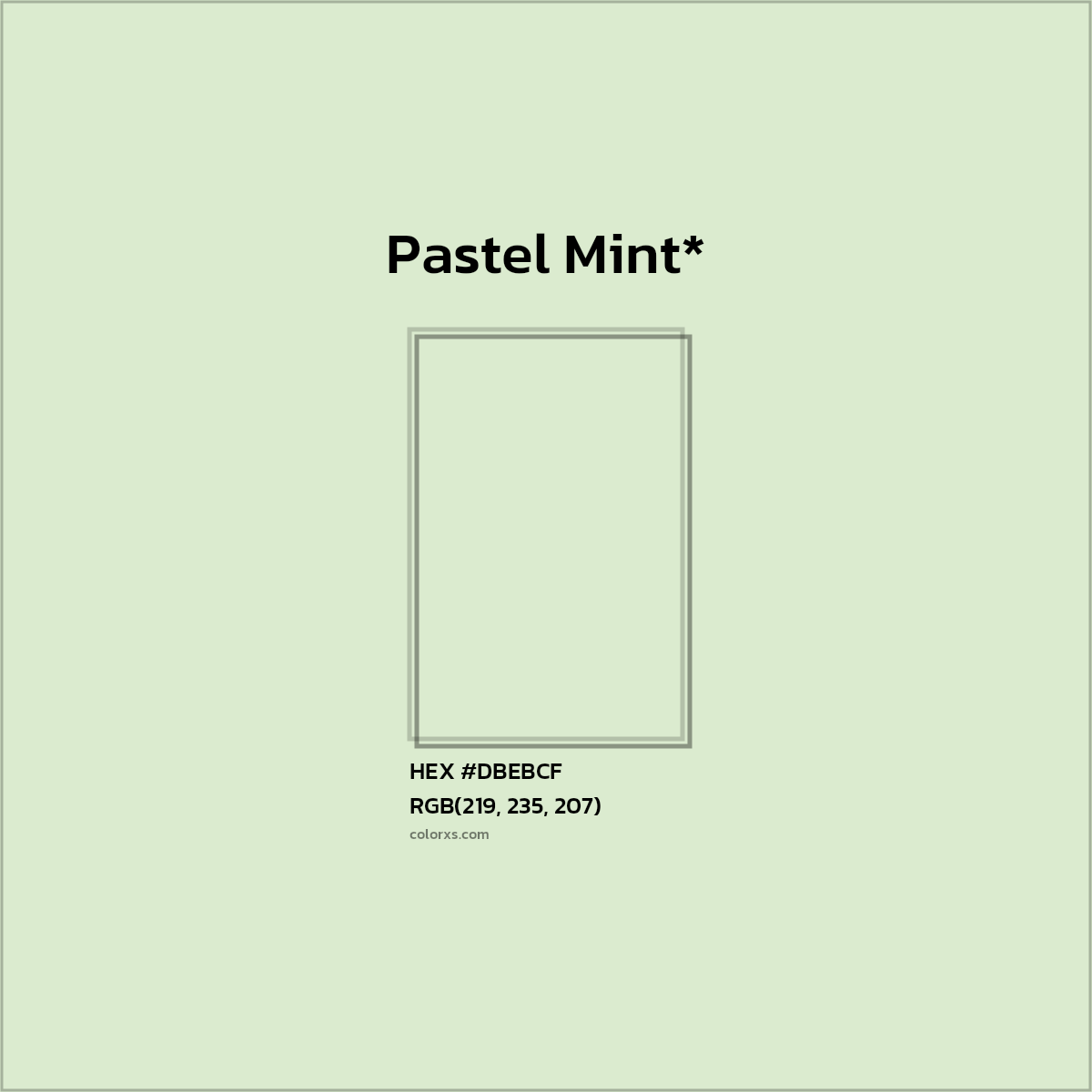 HEX #DBEBCF Color Name, Color Code, Palettes, Similar Paints, Images