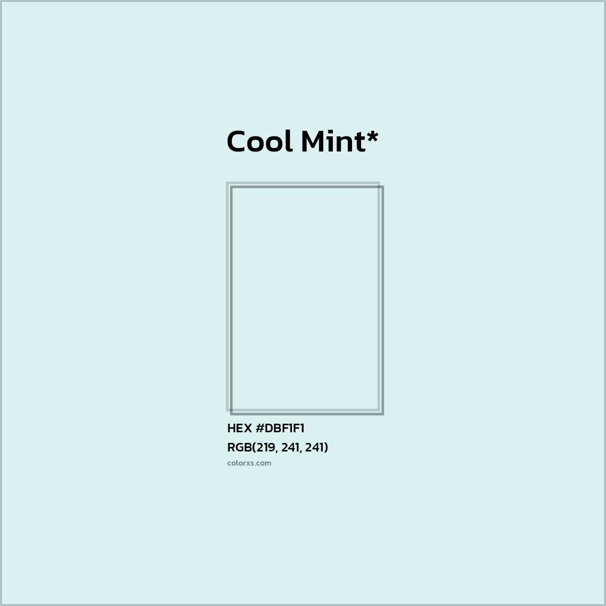 HEX #DBF1F1 Color Name, Color Code, Palettes, Similar Paints, Images