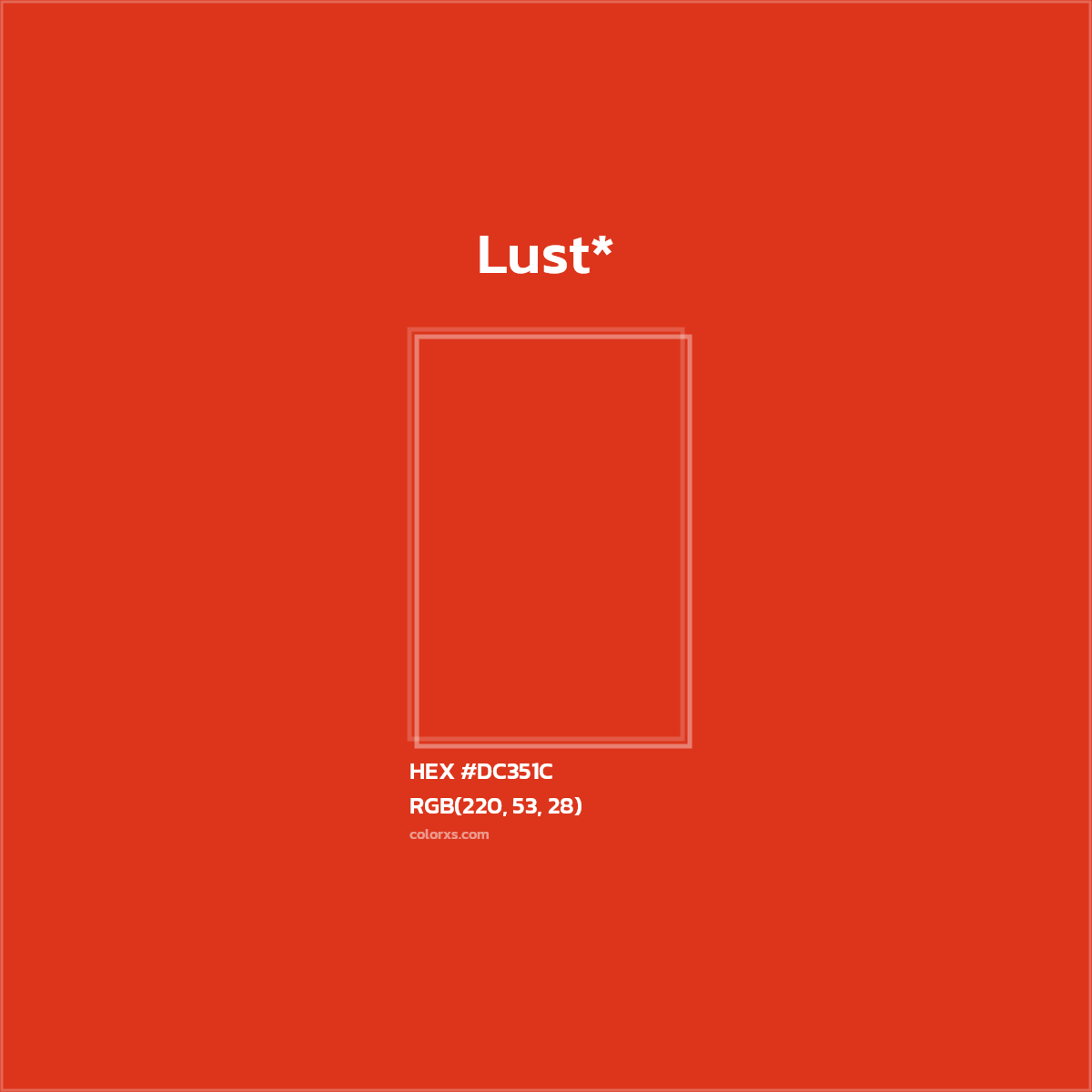 HEX #DC351C Color Name, Color Code, Palettes, Similar Paints, Images