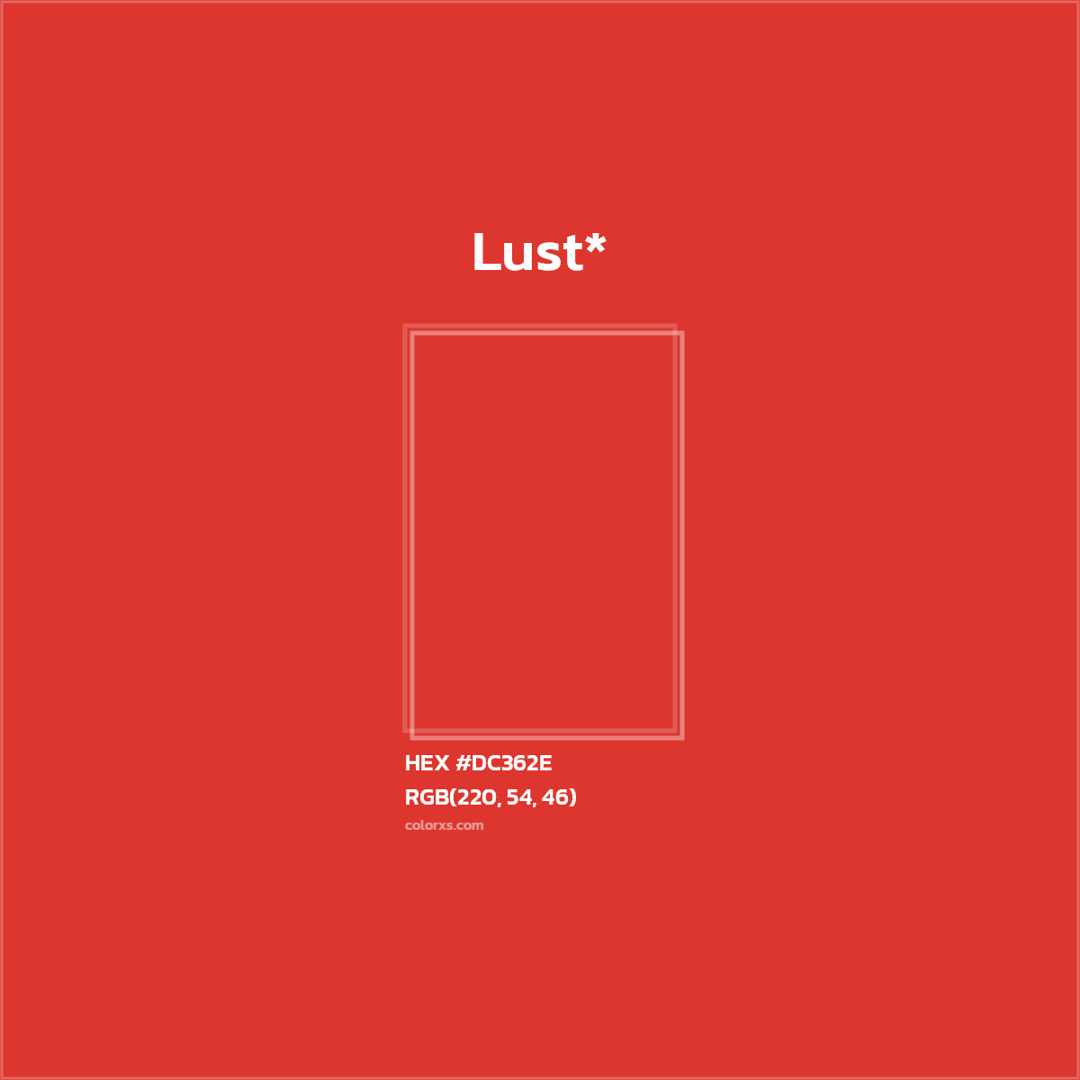 HEX #DC362E Color Name, Color Code, Palettes, Similar Paints, Images