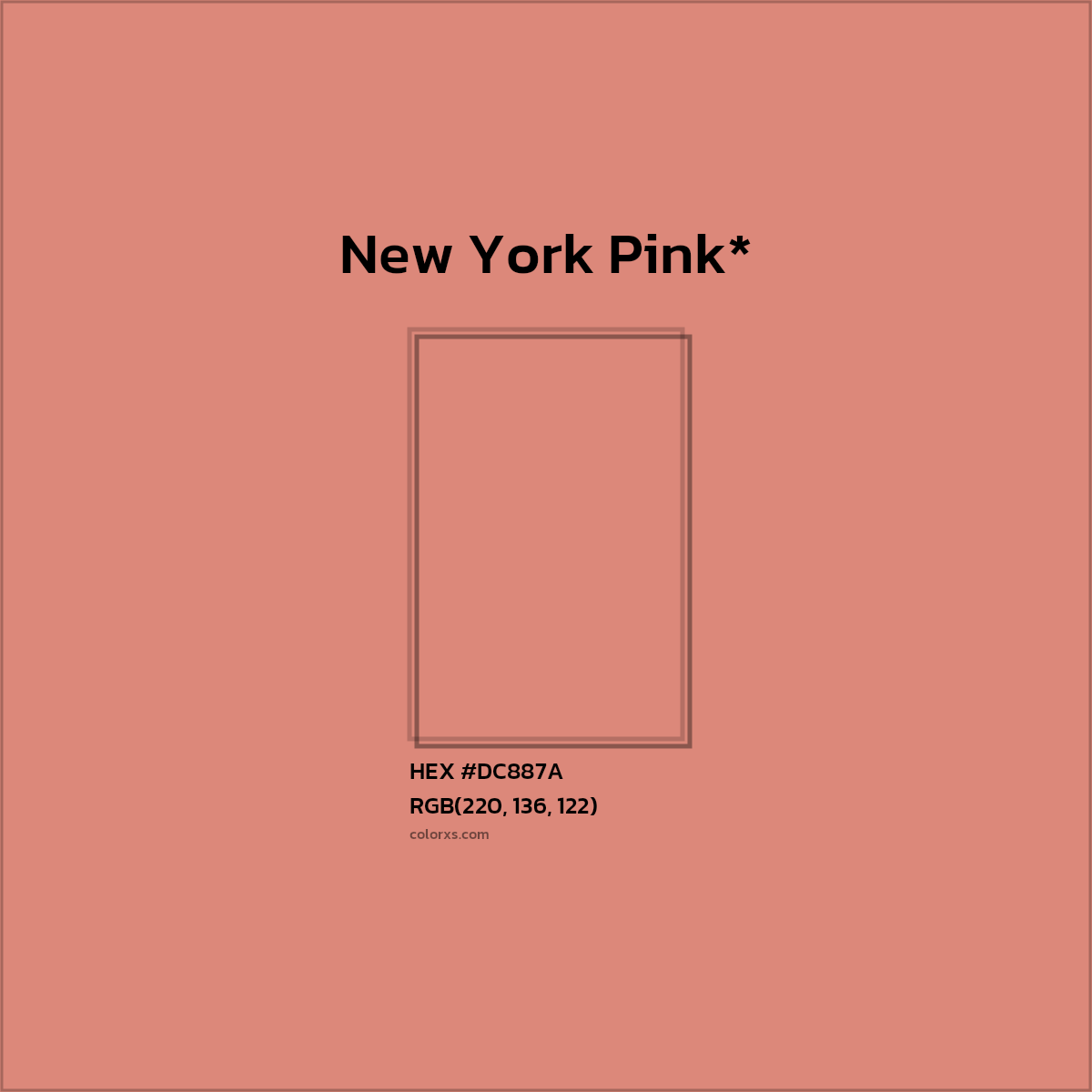 HEX #DC887A Color Name, Color Code, Palettes, Similar Paints, Images
