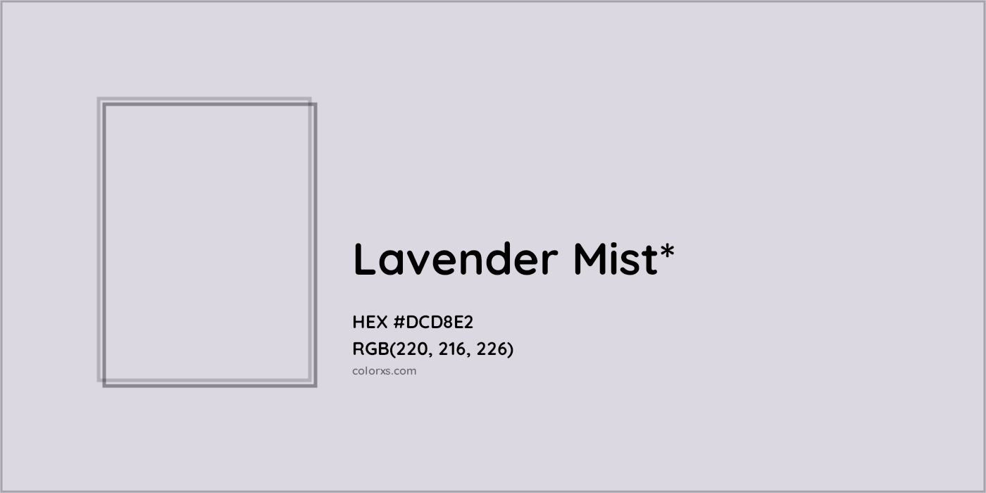 HEX #DCD8E2 Color Name, Color Code, Palettes, Similar Paints, Images