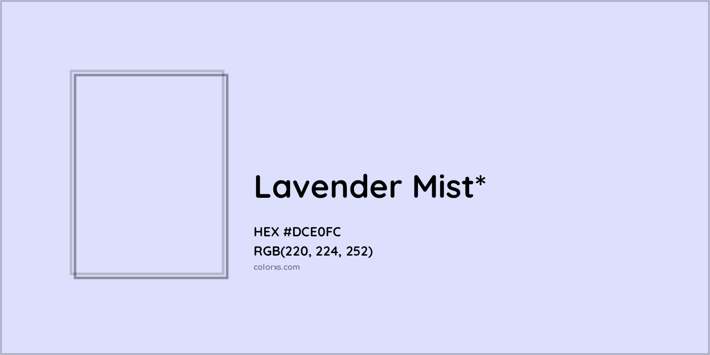 HEX #DCE0FC Color Name, Color Code, Palettes, Similar Paints, Images