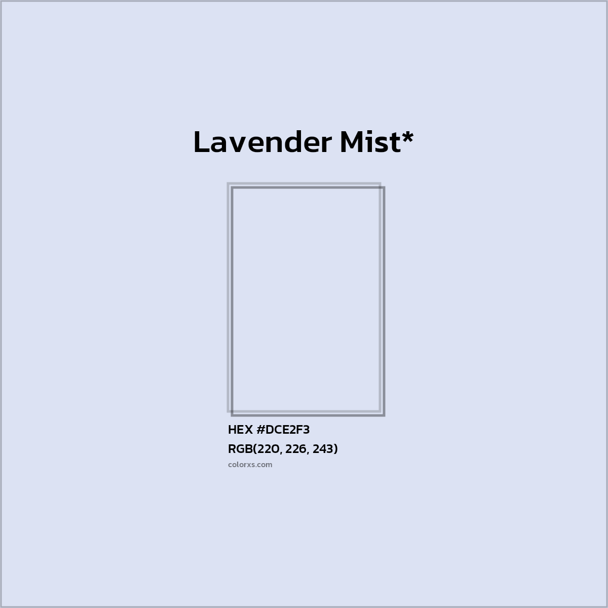 HEX #DCE2F3 Color Name, Color Code, Palettes, Similar Paints, Images