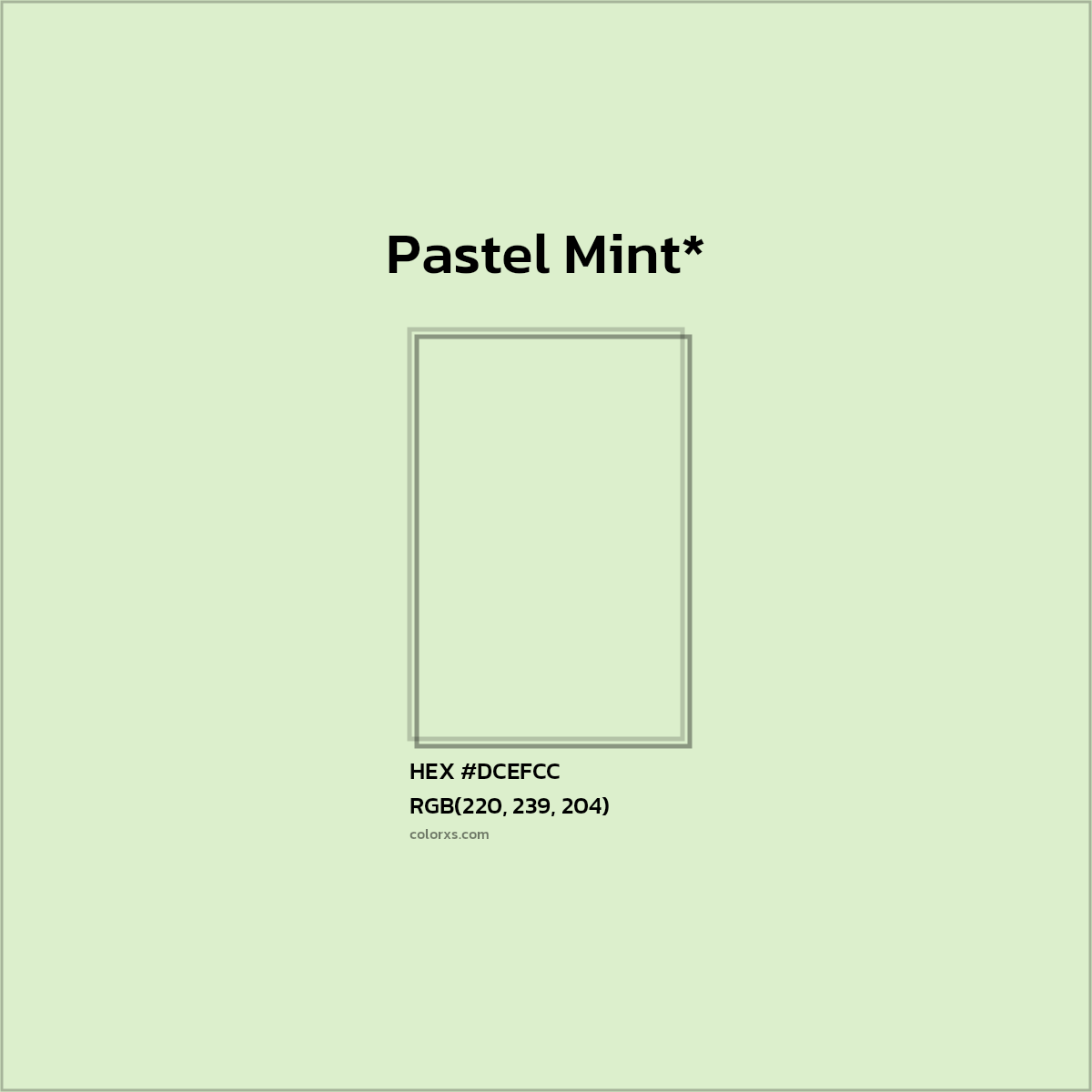 HEX #DCEFCC Color Name, Color Code, Palettes, Similar Paints, Images