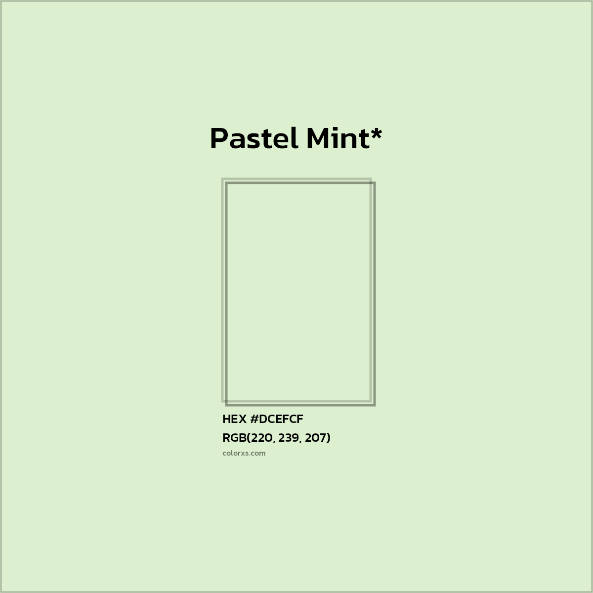 HEX #DCEFCF Color Name, Color Code, Palettes, Similar Paints, Images