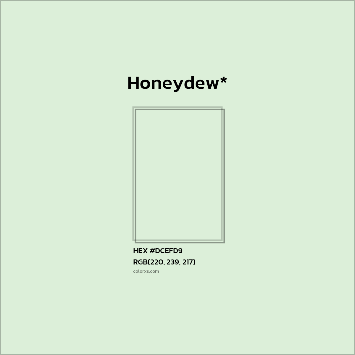 HEX #DCEFD9 Color Name, Color Code, Palettes, Similar Paints, Images
